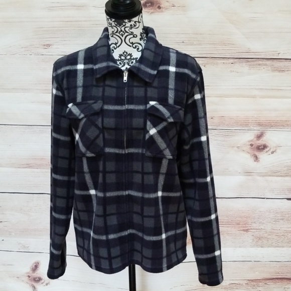 GAP Jackets & Blazers - 3/$28 Gap fleece plaid Unisex Jr Jacket Sz L